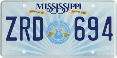 MS license plate ZRD694