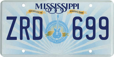 MS license plate ZRD699