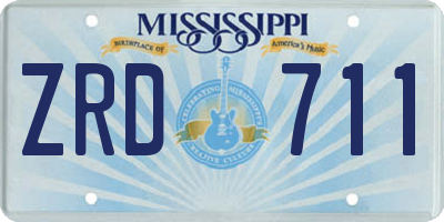 MS license plate ZRD711