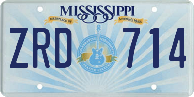 MS license plate ZRD714