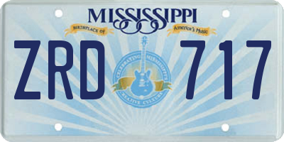 MS license plate ZRD717