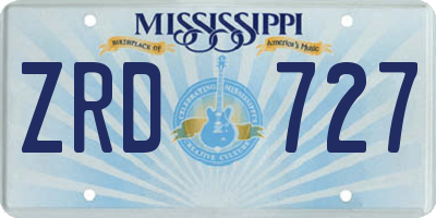 MS license plate ZRD727