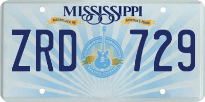 MS license plate ZRD729