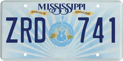 MS license plate ZRD741