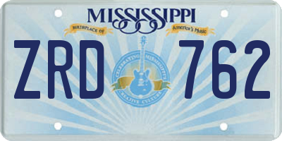 MS license plate ZRD762