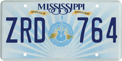 MS license plate ZRD764