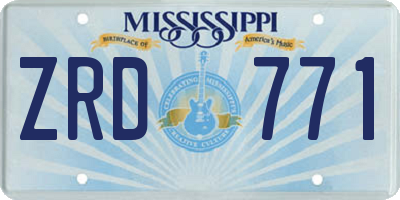 MS license plate ZRD771