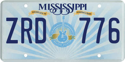 MS license plate ZRD776