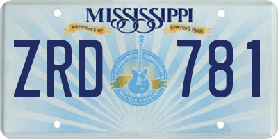MS license plate ZRD781