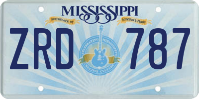 MS license plate ZRD787