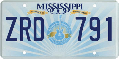 MS license plate ZRD791