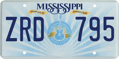 MS license plate ZRD795