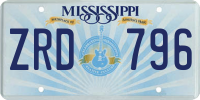 MS license plate ZRD796