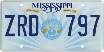 MS license plate ZRD797