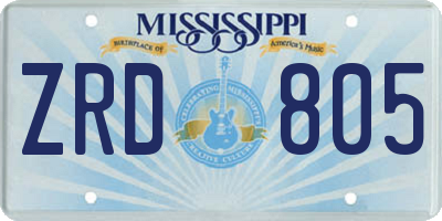 MS license plate ZRD805