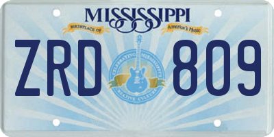 MS license plate ZRD809