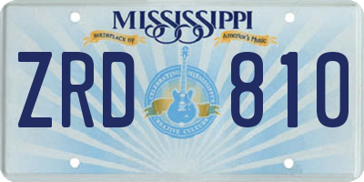 MS license plate ZRD810