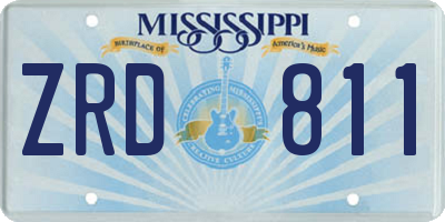 MS license plate ZRD811