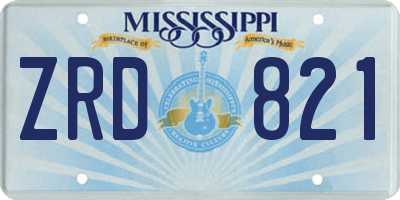 MS license plate ZRD821
