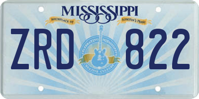 MS license plate ZRD822