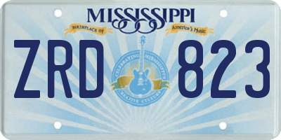 MS license plate ZRD823