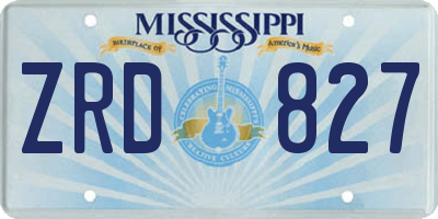 MS license plate ZRD827