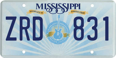 MS license plate ZRD831