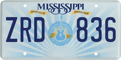 MS license plate ZRD836