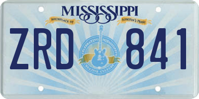 MS license plate ZRD841
