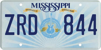 MS license plate ZRD844