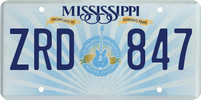 MS license plate ZRD847