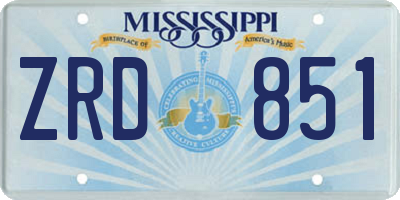 MS license plate ZRD851