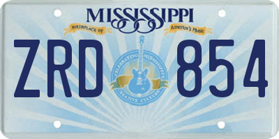 MS license plate ZRD854