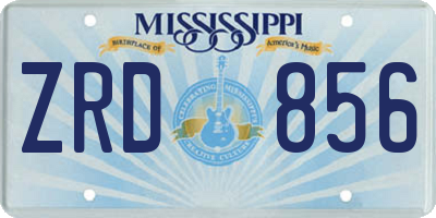 MS license plate ZRD856