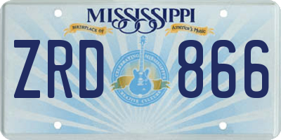MS license plate ZRD866