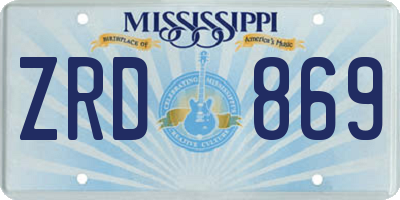 MS license plate ZRD869