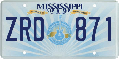 MS license plate ZRD871