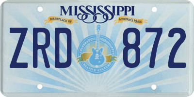 MS license plate ZRD872