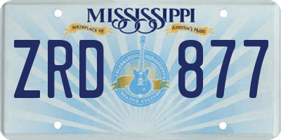 MS license plate ZRD877