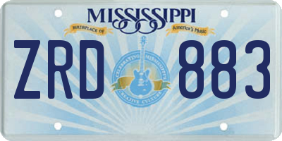 MS license plate ZRD883