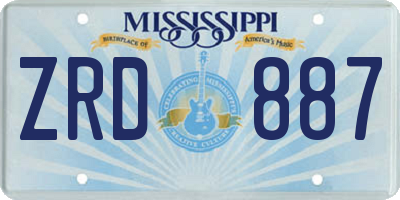 MS license plate ZRD887