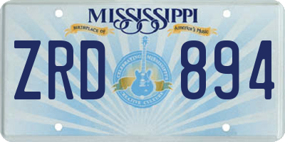 MS license plate ZRD894
