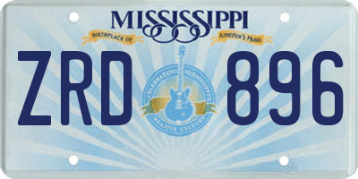 MS license plate ZRD896