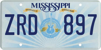 MS license plate ZRD897