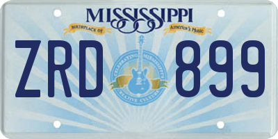 MS license plate ZRD899
