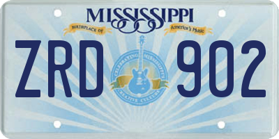 MS license plate ZRD902