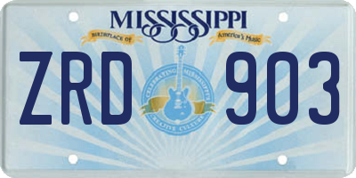 MS license plate ZRD903