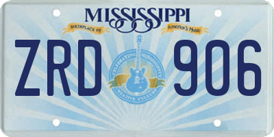 MS license plate ZRD906