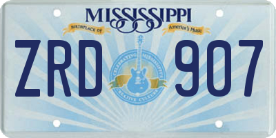 MS license plate ZRD907