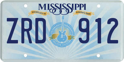 MS license plate ZRD912